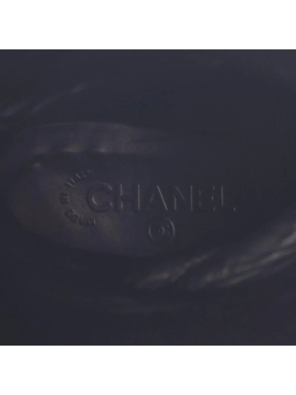 Chanel Boots CC Logo Long Black Leather